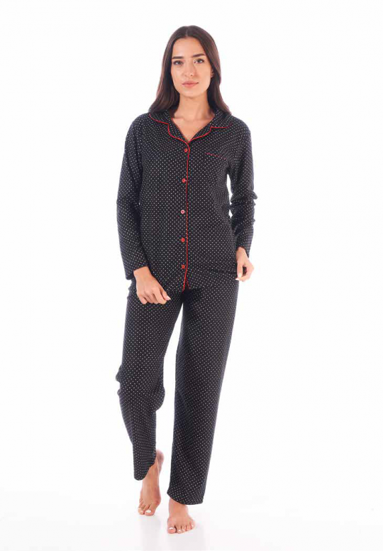 "Естива" 21330 Дамски комплект велурени пижами с бебешка яка (снимка)